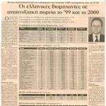 Οι ελληνικές βιομηχανίες σε αναπτυξιακή πορεία το 1999 και το 2000, σύμφωνα με έρευνα της ICAP